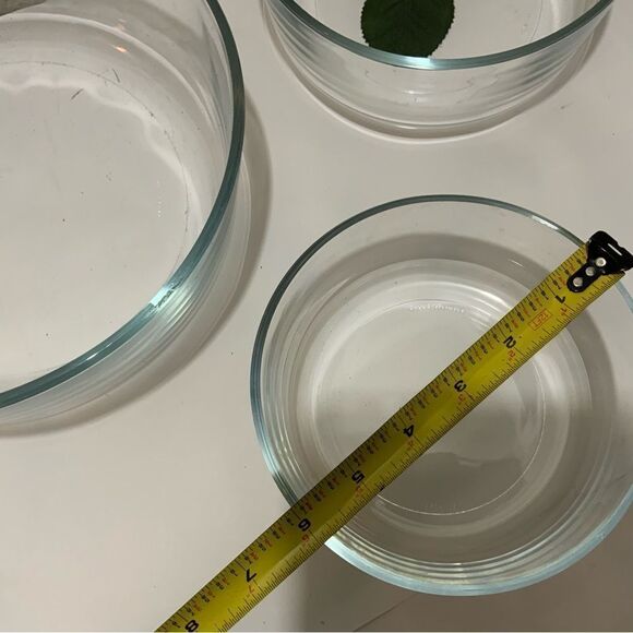 Set of 3 Bormioli Rocco Italy Round 9” 7”&6” Glass Serving Dish Bowl Italy G10 - Picture 11 of 14